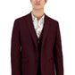 Bar III Masculino Slim Fit Borgonha Sólido Terno Jaqueta Vermelha Tamanho 36