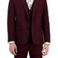 Bar III Masculino Slim Fit Borgonha Sólido Terno Jaqueta Vermelha Tamanho 36
