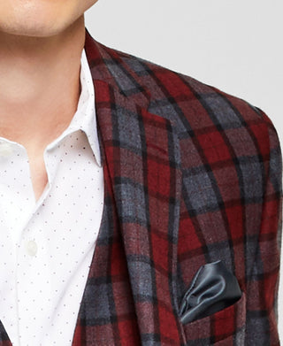 Bar III Slim Fit Masculino RPlaid Terno Jaqueta Vermelha Tamanho 42