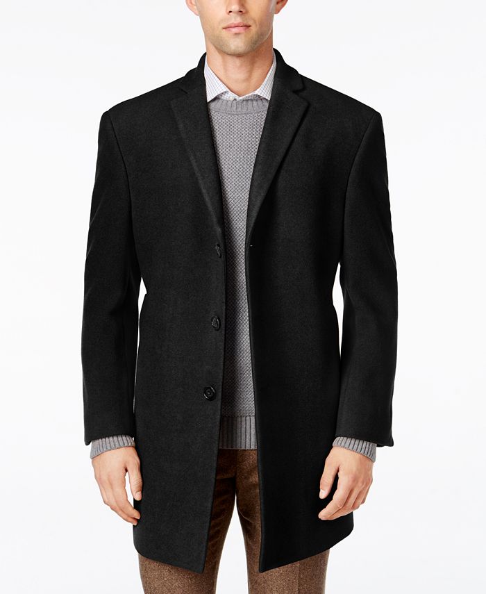 Sobretudo Calvin Klein Prosper Wool Blend X Fit Masculino Preto Tamanho 40