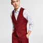 Colete masculino Bar III Slim Fit Vermelho Sólido Tamanho Grande