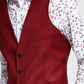 Colete masculino Bar III Slim Fit Vermelho Sólido Tamanho Grande
