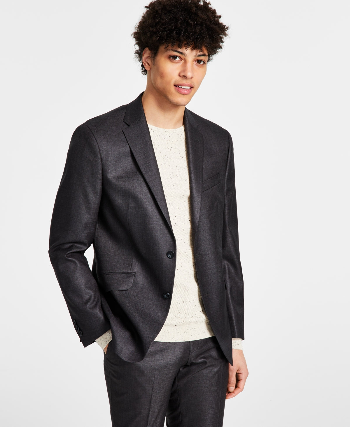 Kenneth Cole Reaction Techni Cole Suit Separado Slim Fit Terno Jaqueta Cinza Tamanho 38