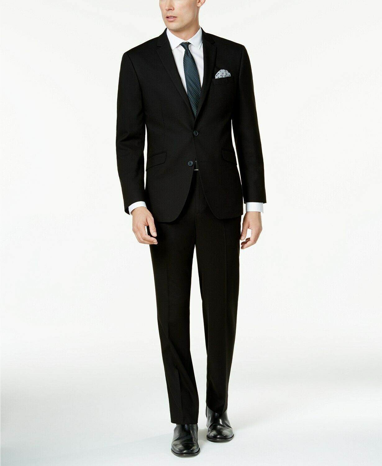Kenneth Cole Reaction Techni Cole Suit Separado Slim Fit Paletó Preto Tamanho 44