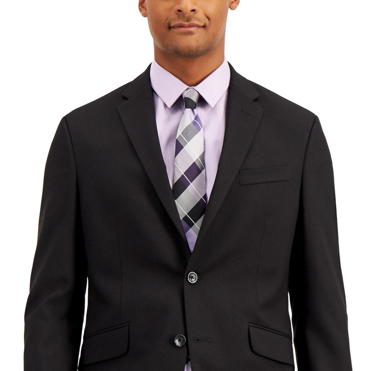 Jaqueta masculina Kenneth Cole Reaction Slim Fit, preta, tamanho 48