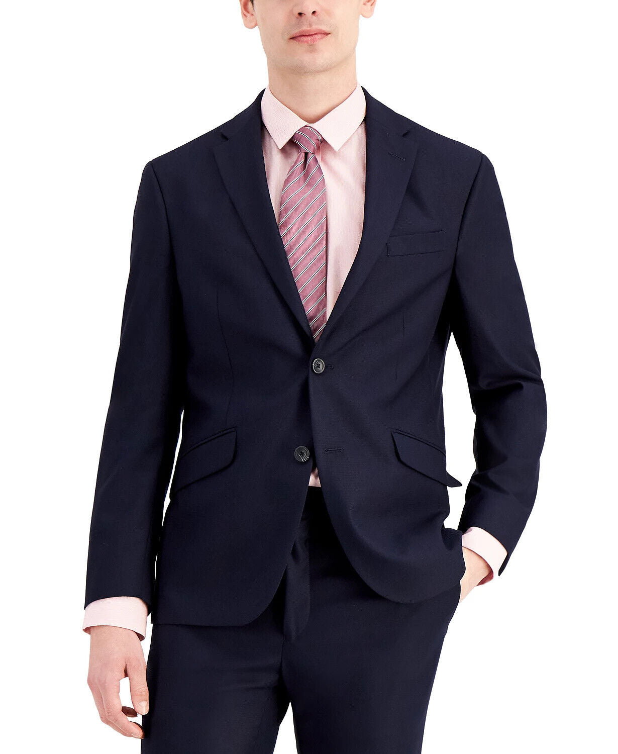 Jaqueta masculina Kenneth Cole Reaction Techni Cole Suit Separate Slim-Fit Azul Tamanho 38