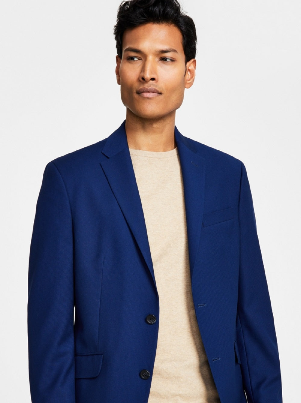 Jaqueta masculina Kenneth Cole Reaction Slim Fit azul tamanho 42