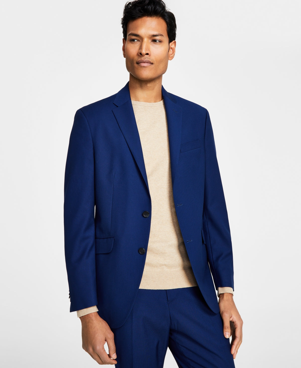 Jaqueta masculina Kenneth Cole Reaction Slim Fit azul tamanho 42