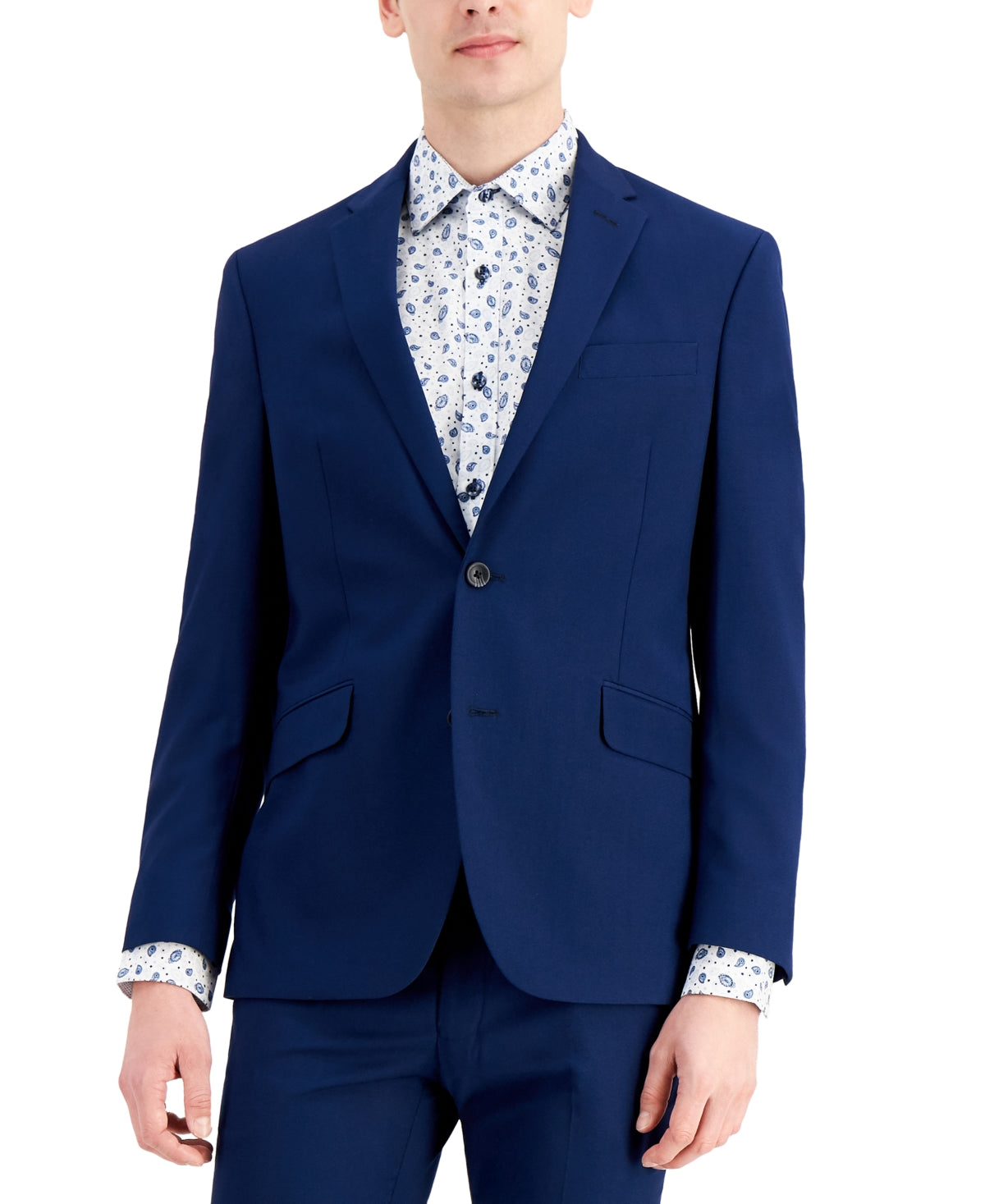 Jaqueta masculina Kenneth Cole Reaction Slim Fit azul tamanho 42