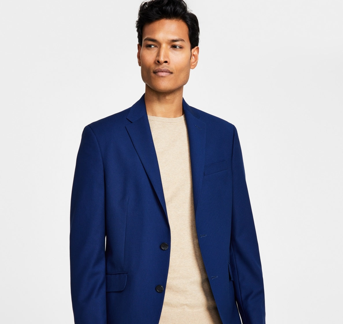 Jaqueta masculina Kenneth Cole Reaction Slim Fit azul tamanho 44