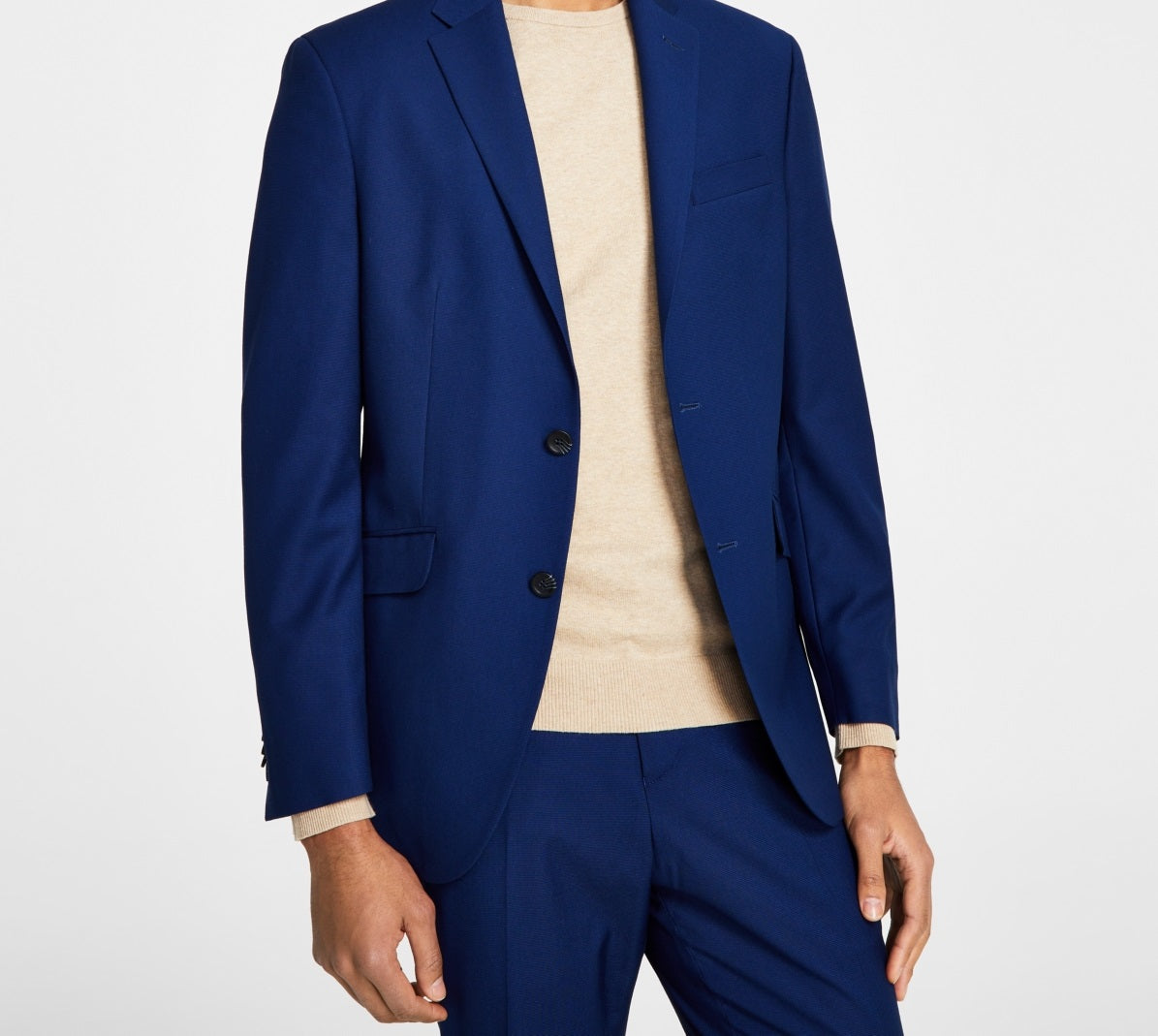 Jaqueta masculina Kenneth Cole Reaction Slim Fit azul tamanho 44