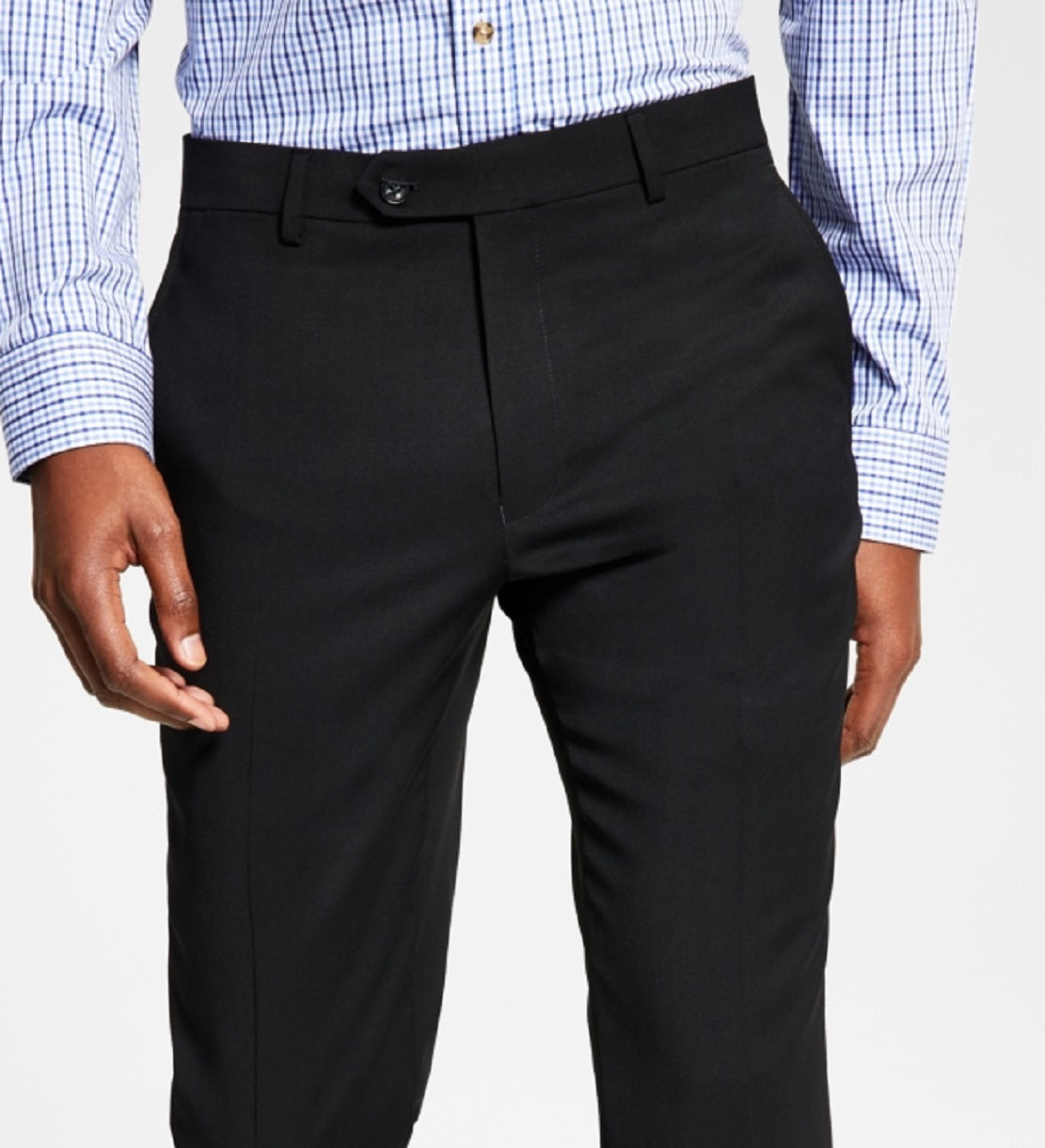 Tommy Hilfiger Masculino Modern Fit Th Flex Stretch Wool Suit Calça Separada Preta Tamanho 33X32