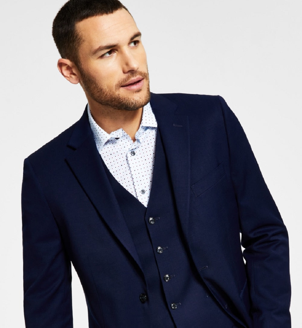 Jaqueta Tommy Hilfiger Masculina Modern Fit Th Flex Stretch Solid Azul Tamanho 40