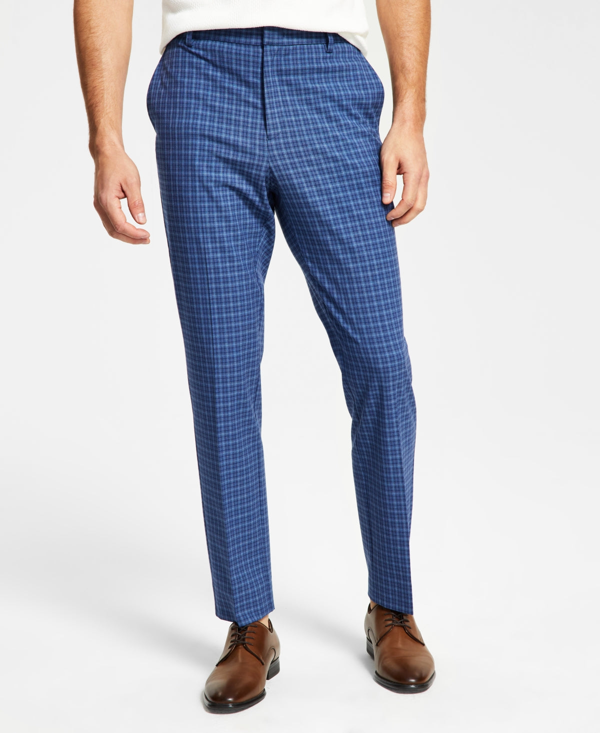 Calça Tommy Hilfiger Masculina Modern Fit Th Flex Stretch Check Performance Azul Tamanho 30X30