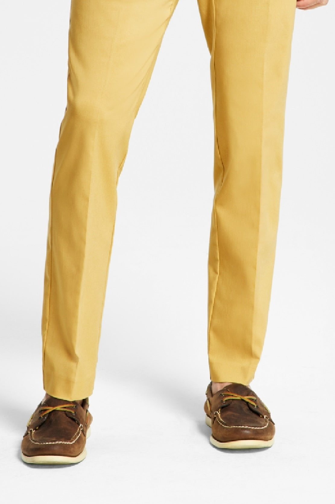Calça social Tommy Hilfiger Modern Fit amarela lisa masculina, tamanho 36x32