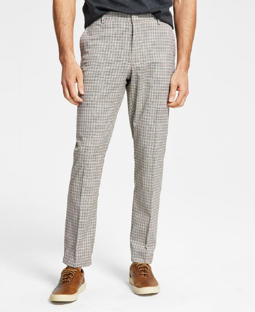 Calça Tommy Hilfiger Masculina Modern Fit Th Flex Stretch Check Performance Cinza Tamanho 36X34