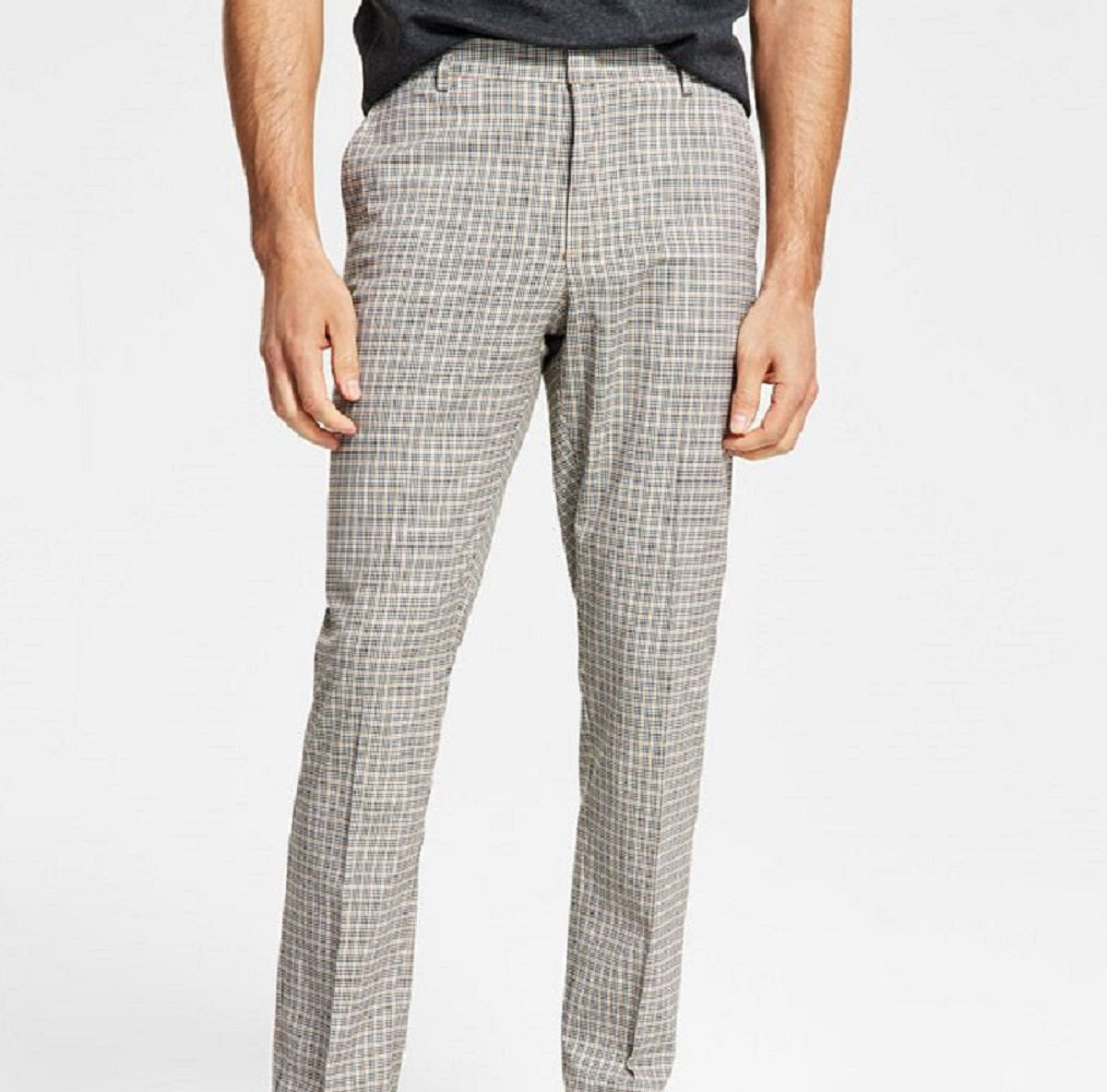 Calça Tommy Hilfiger Masculina Modern Fit Th Flex Stretch Check Performance Cinza Tamanho 36X34