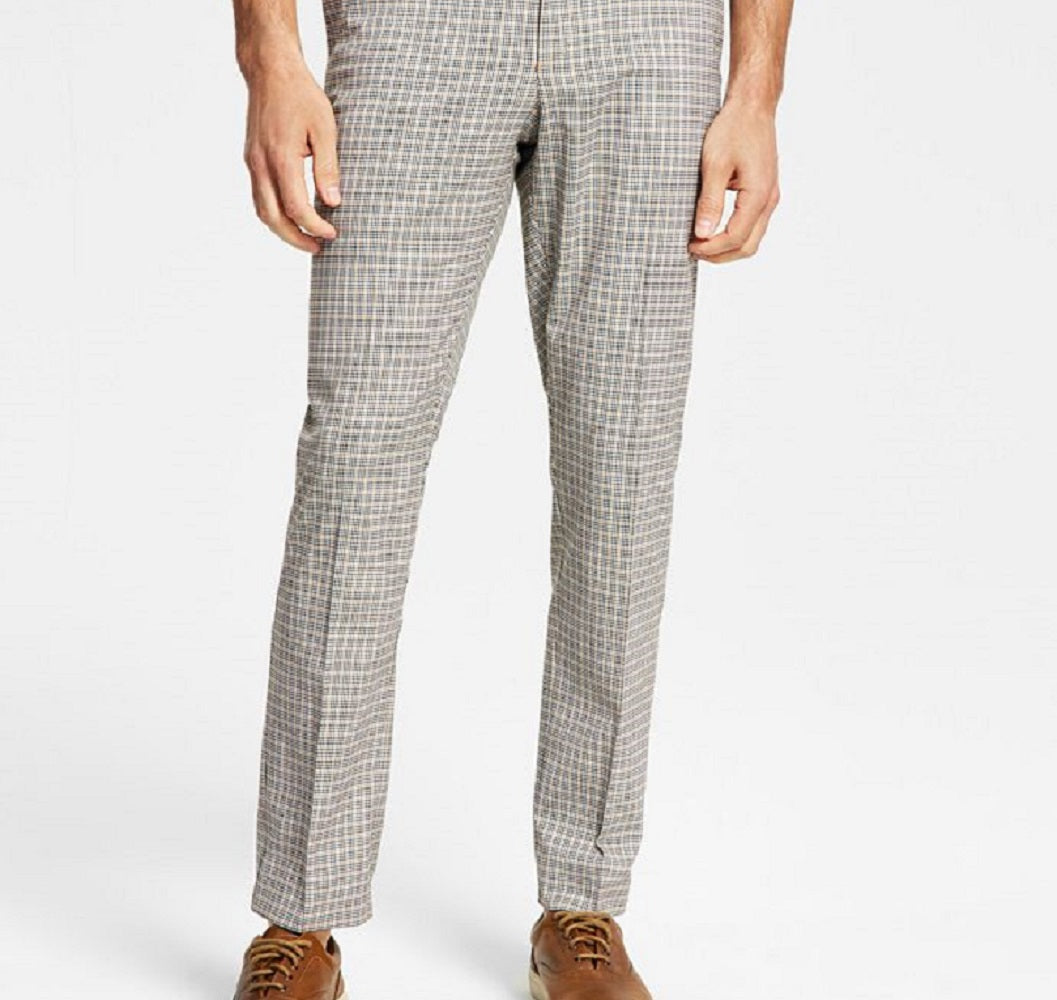Calça Tommy Hilfiger Masculina Modern Fit Th Flex Stretch Check Performance Cinza Tamanho 36X34