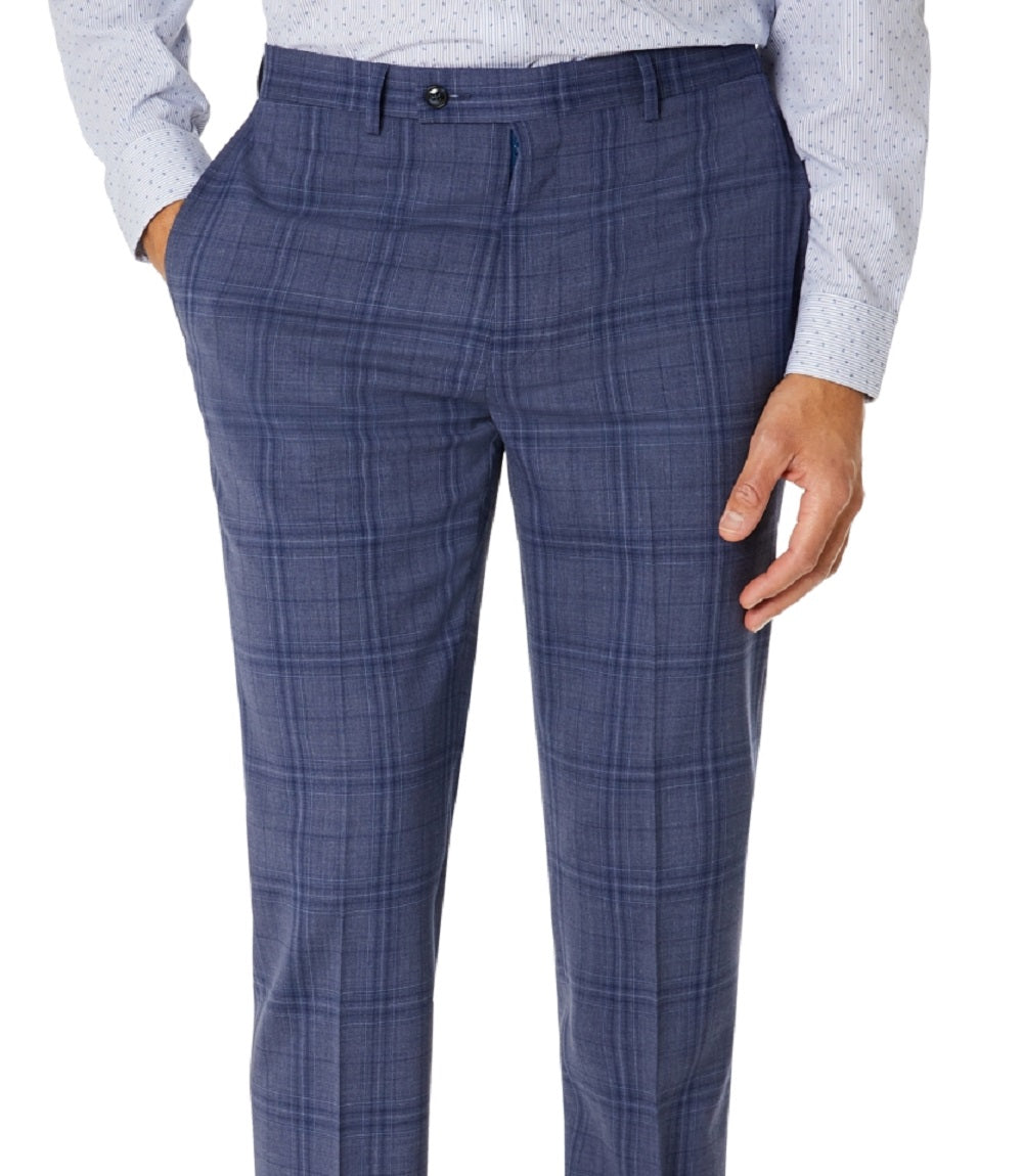 Calvin Klein Terno Masculino Slim Fit Xadrez Calça Separada Azul Tamanho 30X30