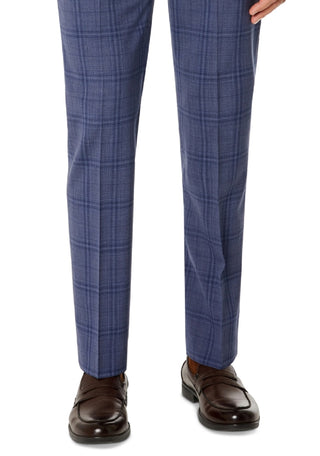 Calvin Klein Terno Masculino Slim Fit Xadrez Calça Separada Azul Tamanho 30X30