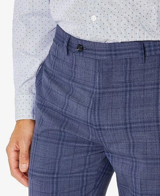 Calvin Klein Terno Masculino Slim Fit Xadrez Calça Separada Azul Tamanho 30X32