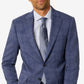 Terno xadrez slim fit masculino Calvin Klein, jaqueta separada, azul, tamanho 42