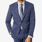 Terno xadrez slim fit masculino Calvin Klein, jaqueta separada, azul, tamanho 42