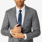 Terno xadrez slim fit masculino Calvin Klein, jaqueta separada, cinza, tamanho 38