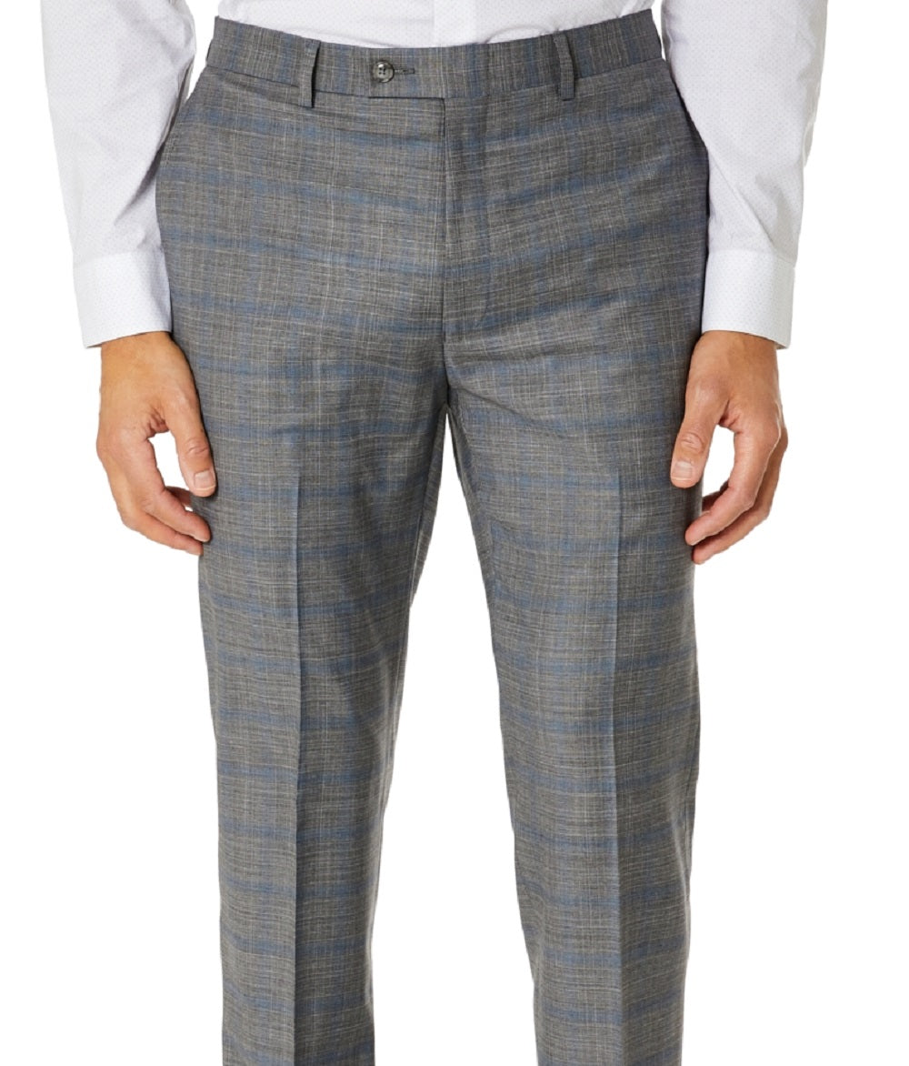 Terno masculino Calvin Klein Slim Fit Xadrez Calça Separada Cinza Tamanho 34X30