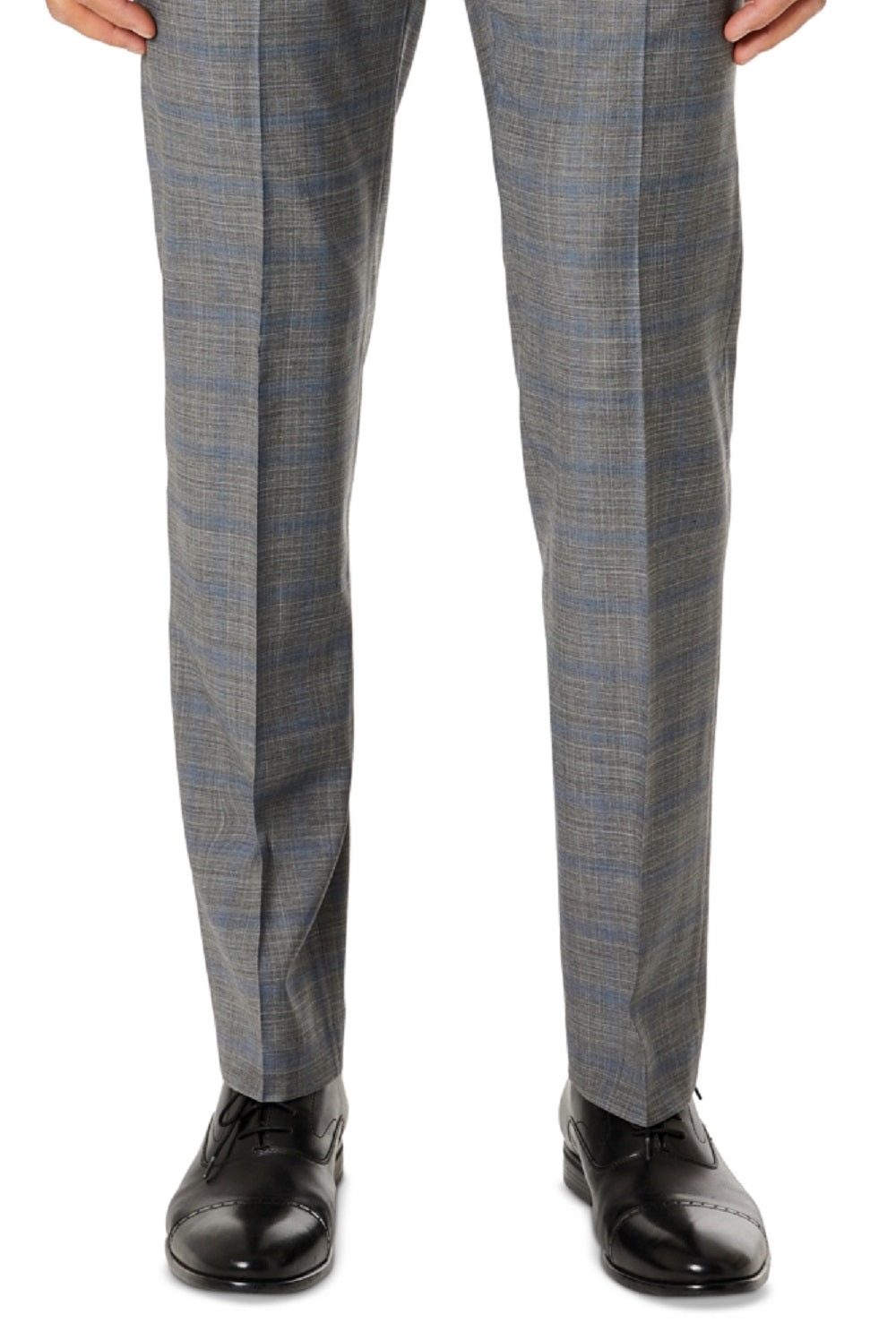 Calvin Klein Terno Masculino Slim Fit Xadrez Calça Separada Cinza Tamanho 34X32