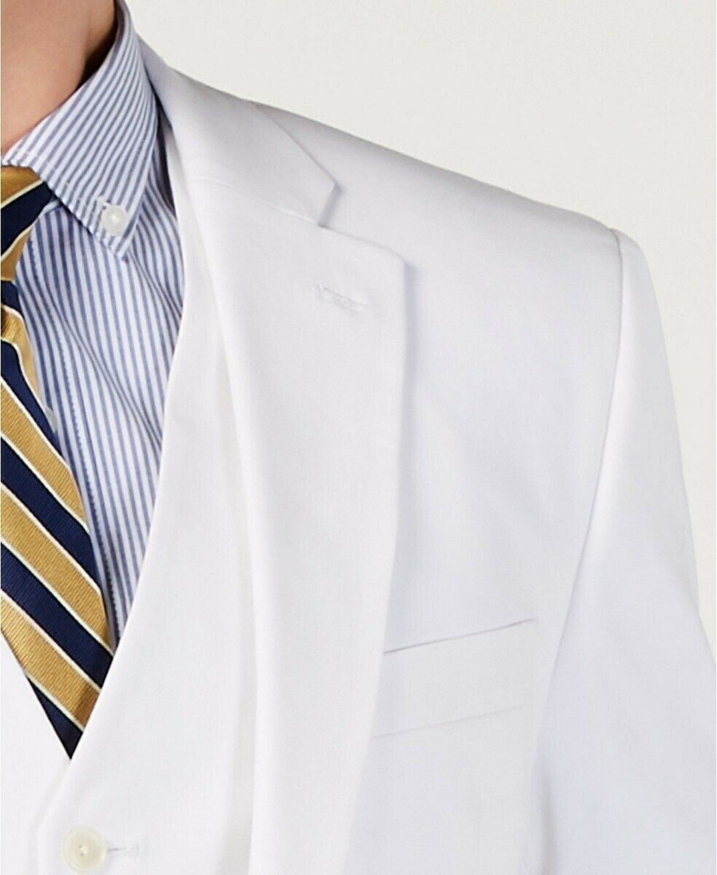Tommy Hilfiger Masculino Modern-Fit Th Flex Stretch Chambray Suit Jaqueta Separada Branca Tamanho 40