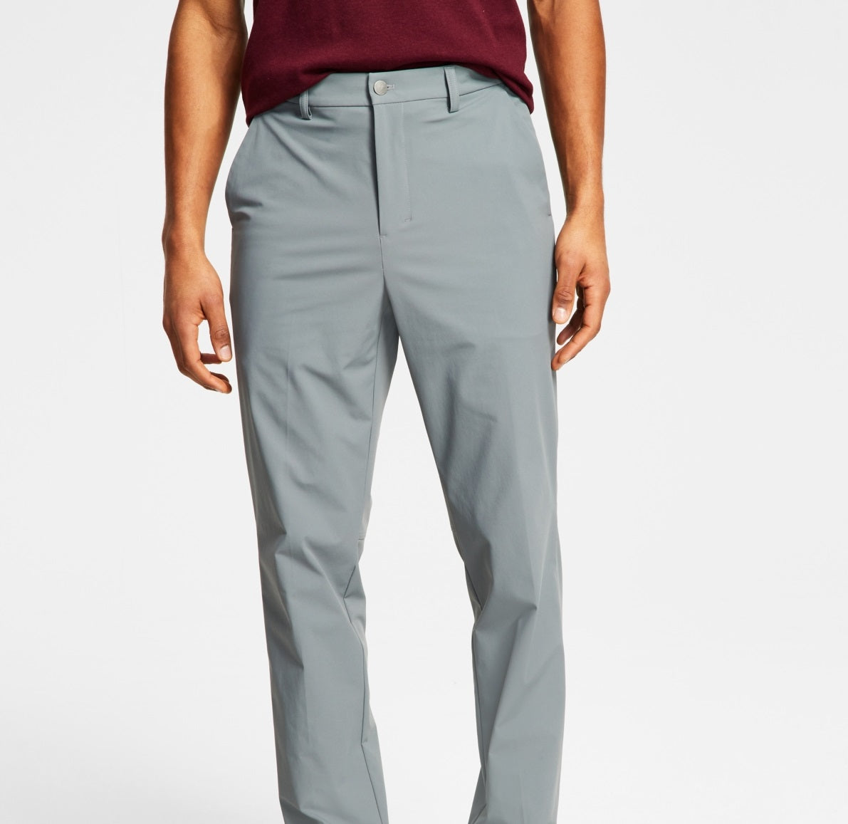 Calça social Calvin Klein Slim Fit Tech Solid Performance Masculina Cinza Tamanho 31X32