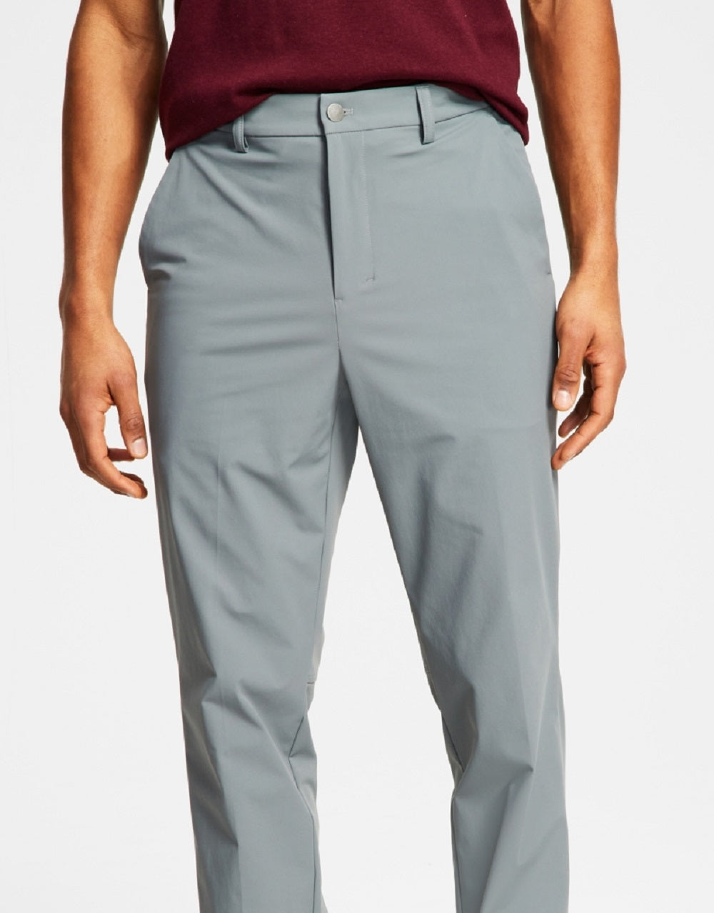 Calça social Calvin Klein Slim Fit Tech Solid Performance Masculina Cinza Tamanho 34X32