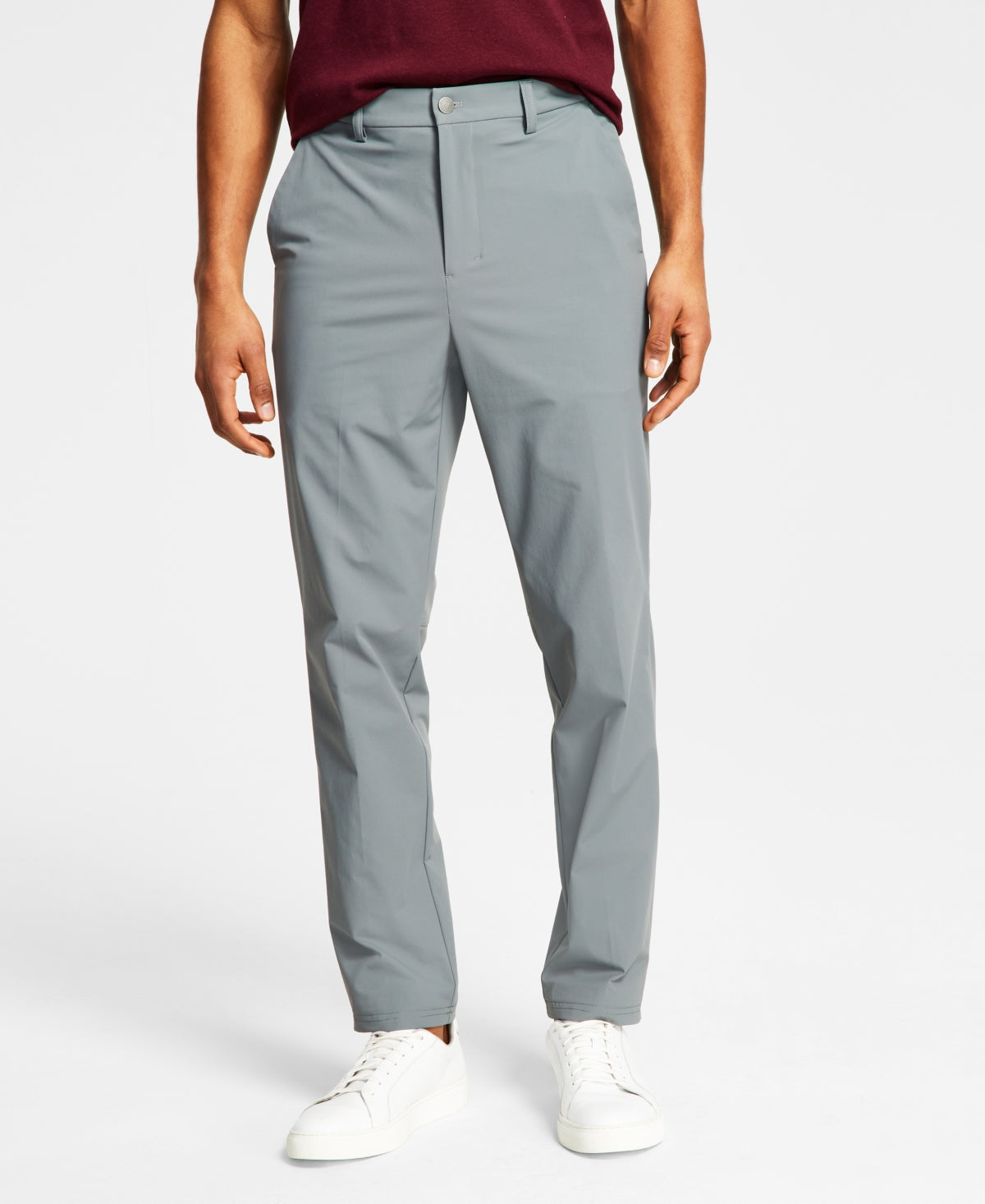 Calça social Calvin Klein Slim Fit Tech Solid Performance Masculina Cinza Tamanho 34X32