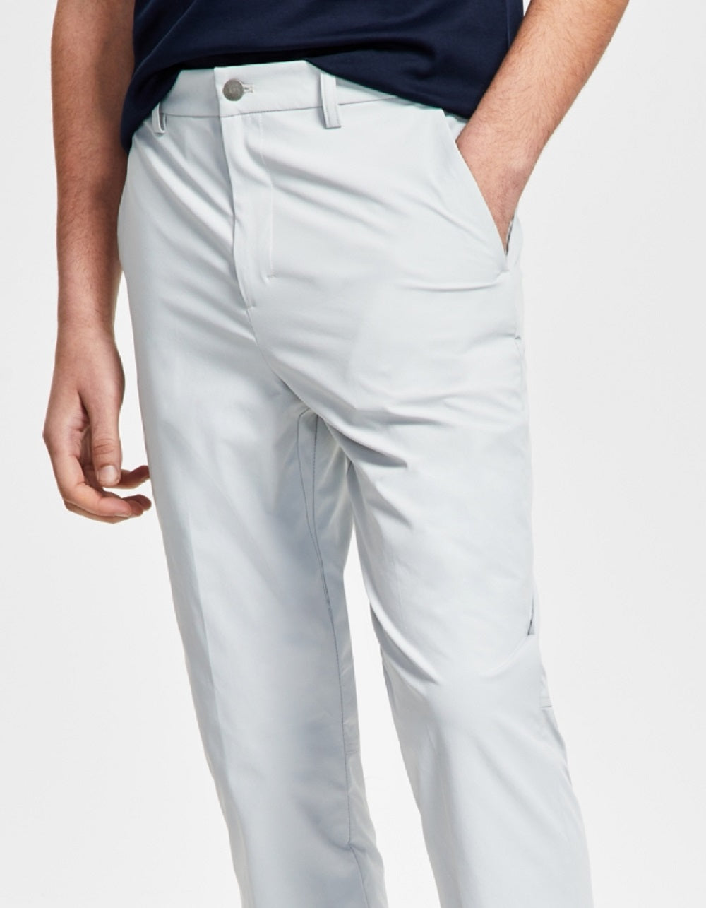 Calça social Calvin Klein Slim Fit Tech Solid Performance Masculina Cinza Tamanho 36X32