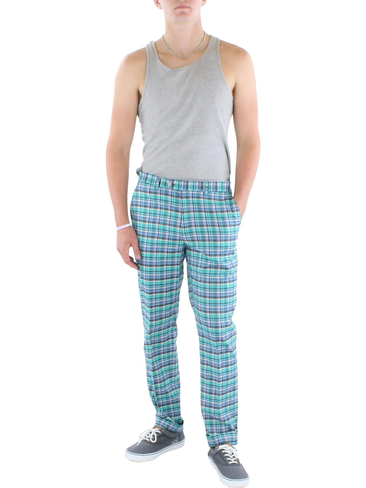 Calça social masculina Lauren Ralph Lauren Madras xadrez clássica, tamanho 34x34, verde