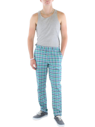 Calça social masculina Lauren Ralph Lauren Madras xadrez clássica, tamanho 34x34, verde