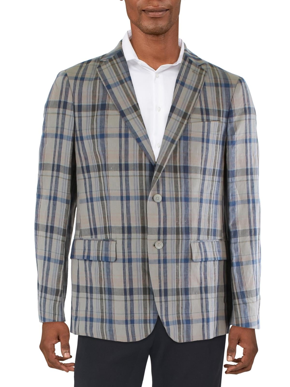 Blazer de linho ultraflex clássico masculino Ralph Lauren, marrom, tamanho 38