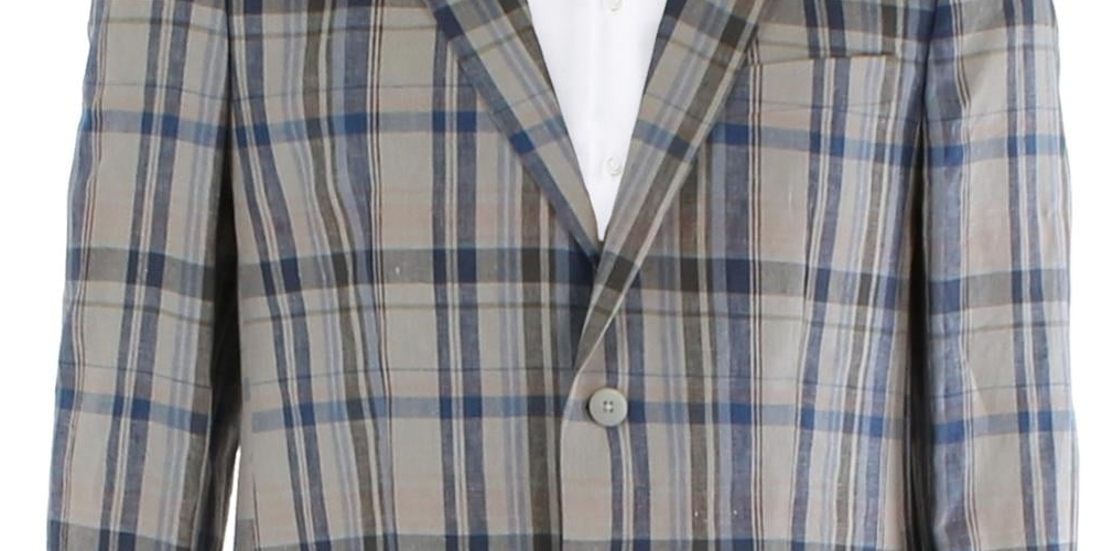 Blazer de linho ultraflex clássico masculino Ralph Lauren, marrom, tamanho 38