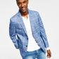 Tommy Hilfiger Blazer xadrez azul masculino Modern Fit, tamanho 42
