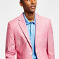 Tommy Hilfiger Blazer Masculino Listrado Abstrato Moderno Chambray Vermelho Tamanho 36
