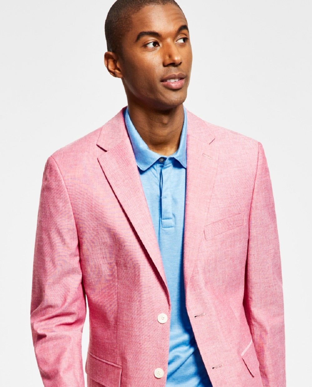 Tommy Hilfiger Blazer Masculino Listrado Abstrato Moderno Chambray Vermelho Tamanho 38
