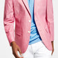 Tommy Hilfiger Blazer Masculino Listrado Abstrato Moderno Chambray Vermelho Tamanho 38