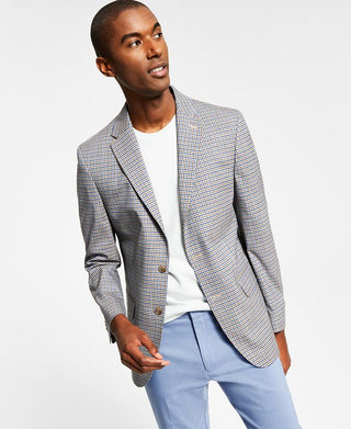 Blazer xadrez masculino Tommy Hilfiger Modern Fit marrom tamanho 44