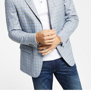 Blazer xadrez masculino Tommy Hilfiger Modern Fit cinza tamanho 46