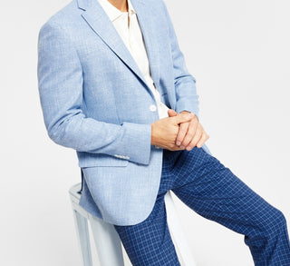 Blazer Tommy Hilfiger Masculino Slim Fit Tecido Sólido Azul Tamanho 38