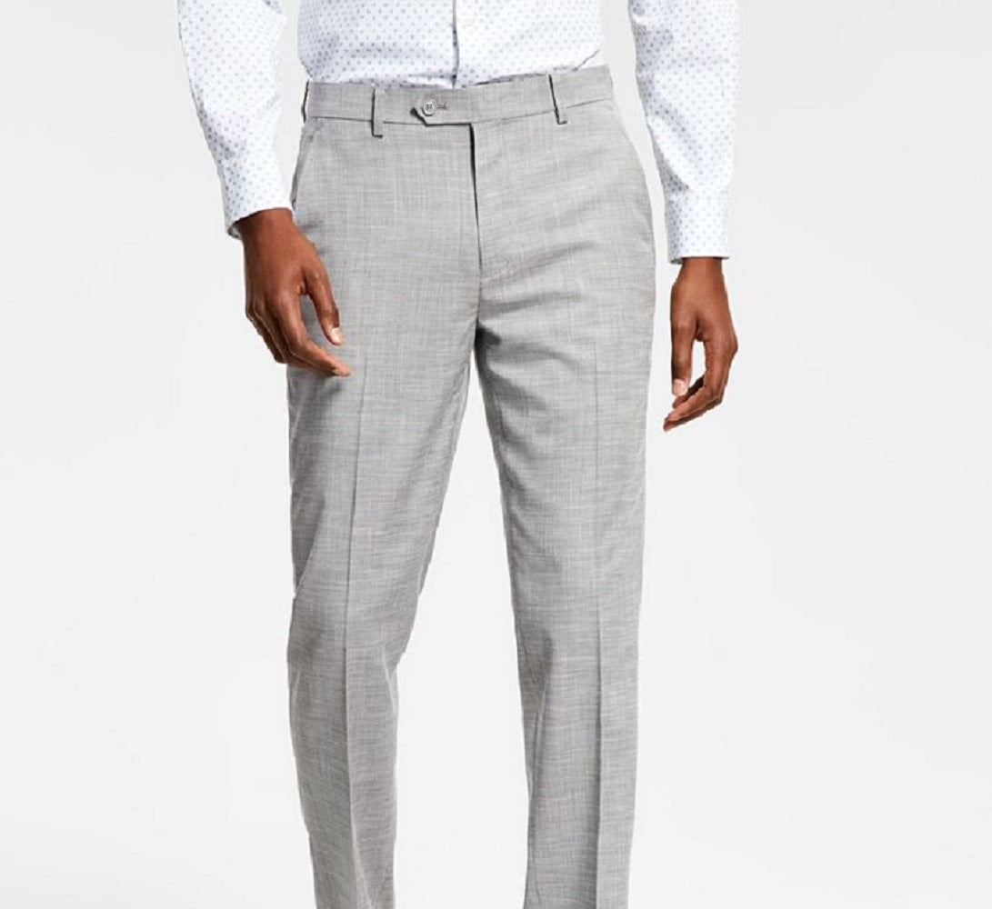 Calça de terno masculina Alfani Slim Fit de malha sólida cinza tamanho 34x30