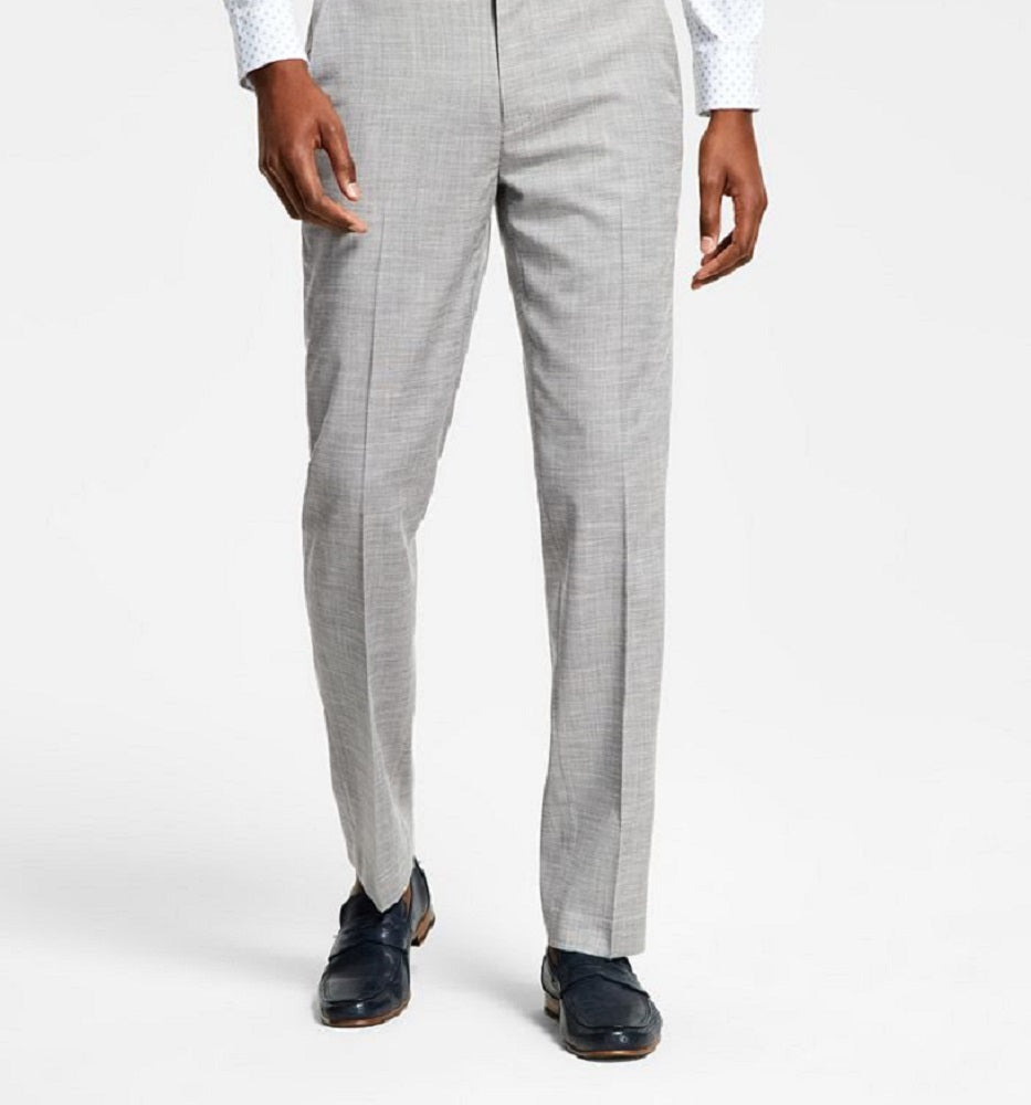 Calça de terno masculina Alfani Slim Fit de malha sólida cinza tamanho 34x30