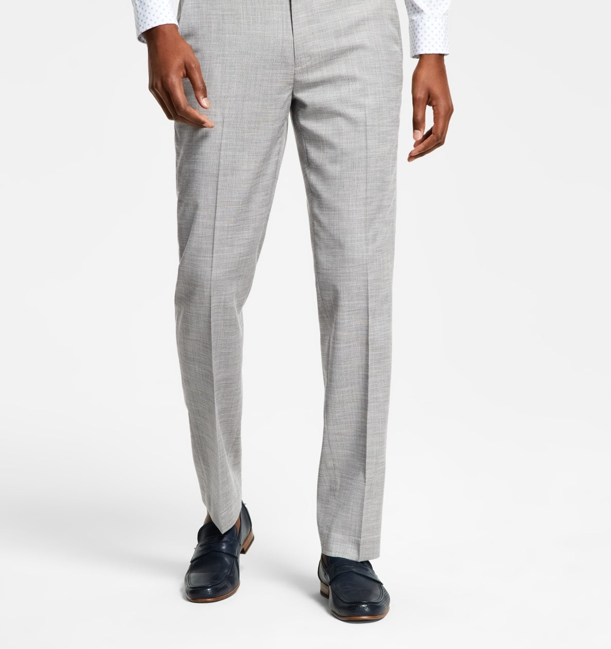 Calça de terno masculina Alfani Slim Fit de malha sólida cinza tamanho 34x32