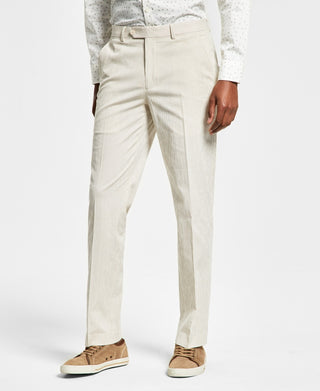 Calça de terno masculina Alfani Slim Fit com listras Seersucker, branca, tamanho 33X30
